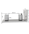 Side view of Scratch Resistant Stainless Steel Flush Mount Stay Roller Floor Guide For Doors Up To Two And One Eighth Inches Thick
