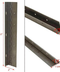 Heavy Duty Offset Piano Hinge 12 By 2 Inch Solid Stainless Steel Gate Hardware Featuring Precision Pre Drilled Slots For Smooth Operator Door Swings And Built Tough Diy Backyard Fixes, side view showing dimensions.
