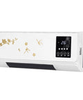 Crush The Winter Chill 2000W Wall Mounted Space Heater Air Conditioner Fan With Remote Timer, Quiet Electric Heater with floral design.