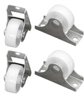 Heavy Duty Rubber Furniture Casters That Roll Like Butter With Reliable Grip crafted from white rubber with metal mounts for easy mobility.