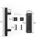 Two Pack 12 Inch Barn Door Handles Set With Rustic Two Side Pull And Flush Sliding Design For Gates, Garages, Sheds, And Furniture In Black Square Finish, Includes All Mounting Hardware For Quick DIY Install