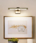 LED Picture Light For Paintings Bronze Finish 16.5 Inch Swing Arm Wall Light above framed artwork, warm white illumination