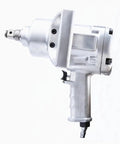 Heavy Industrial Three Quarter Inch Pneumatic Impact Wrench Featuring Ripping Twin Hammer Power with silver metallic finish.