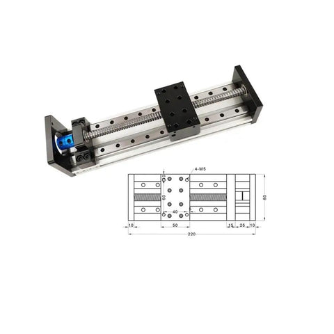 GX80 Sliding Cross Linear Guide With SFU1610 Ball Screw For X Y Z Axis Precision Motion Platform And Square Rail System, 220mm CNC