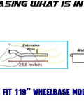Heavy Duty Stainless Steel Exhaust Pipe For Chevy Silverado 1500 And GMC Sierra 1500 With Bolts Clamps Ready To Install Smooth Fitment No Drilling Needed Top Grade Auto Part Upgrade Your Ride Today, 23.8-inch extension pipe for 119-inch wheelbase