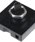 Close-up of a black Four Position Three Speed Ceiling Fan Rotary Switch With Button Off Control Wall Mounted Fan Speed Governor Isolator