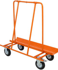 Heavy Duty Drywall Panel Dolly With 8 Inch Wheels And Locking Casters 1800 Lbs Capacity Steel Folding Sheetrock Cart, orange