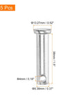 Heavy Duty Single Hole Clevis Pins 3/8 By 1-1/2 Inches Carbon Steel Flat Head 5 Pack For Mechanics Repairs, with dimensions labeled