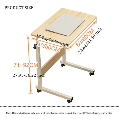 Height Adjustable Mobile Laptop Desk Sets The Chill Vibe For Remote Work Sessions While Rolling On Slick Casters And Locks Down Tight For Ultimate Stability, 60x40cm size