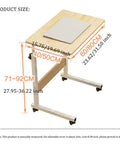 Height Adjustable Mobile Laptop Desk Featuring Smooth Glide Casters And Secure Lock Brakes For Flex Angle Adjustments and Kick Back Living Room Or Home Office Ease, 80x60 cm, with size labels.