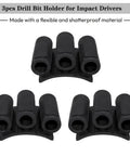 Universal Drill Bit Holder Set For Impact Drivers And Drills Three Piece Sleeve Organizer with flexible material