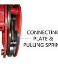 Close-up of connecting plate & pulling spring on Vertical Plate Clamp Workhorse Heavy Duty Lifting Clamp With Lock Handle