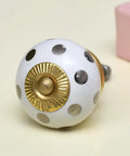 50 Pack Dot Style Silver Ceramic Drawer Knobs And Dresser Hardware Handles For Modern Kitchen Cabinets with gold embellishments