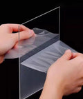 Hands applying Aluminum L Shaped Wall Corner Guard Peel And Stick Edge Protector For Drywall Wood Tile Metal Surfaces Black 2 cm