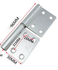 Close-up view of a 4-inch aluminum alloy door hinge from the 10 Piece Detachable Aluminum Alloy Door Hinges, 4 Inch Heavy Duty Cabinet And Closet Hinge Set.