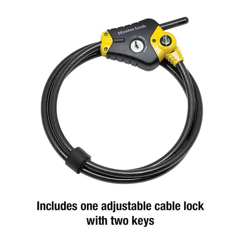 Python Cable Lock With Key, Heavy Duty Outdoor Lock For Bikes Trail Cameras Kayaks And Gear, Coiled steel cable with lock