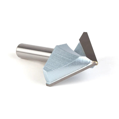 1 2 Inch Shank 90 Degree V Groove Router Bit With 2 Inch Dia Creates Crisp Angular Recesses In One Pass Using Industrial Grade Micro Grain Carbide.