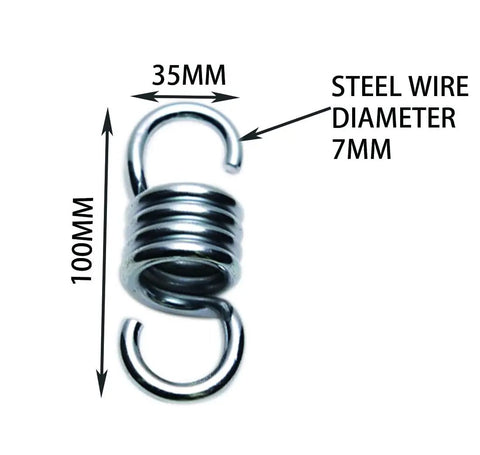 Heavy Duty Stainless Steel Swing Springs For Hammock Chair And Porch Swing 500Lb Capacity Premium 304 Stainless Steel showing measurements