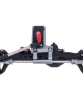 Behind The Axle BTA Servo Mount With Hydraulic Steering Link for Capra F9 Portal Axle Chassis in black aluminum, front view