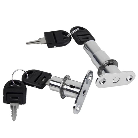 Cylinder Locks 23/32mm Tongue Door Bolt Latch For Wood Cabinets Wardrobes And Sliding Doors With Key Zinc Alloy Furniture Hardware