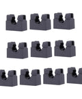 Set of 10 dark gray hose holders with deep cradle for aquarium tubing, pipe brackets.