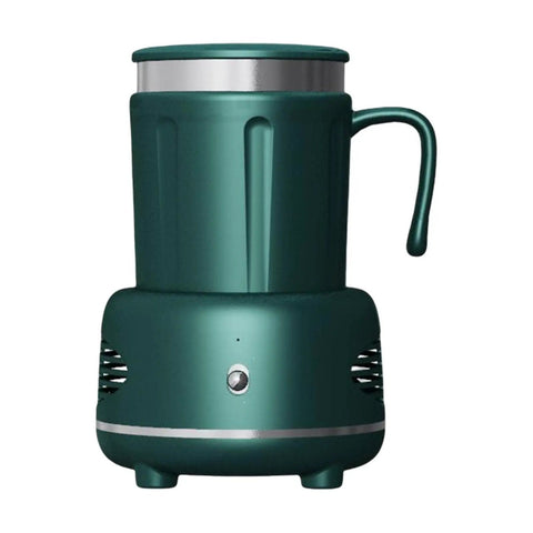 Level Up Your Daily Sip Routine With This 2 In 1 Beverage Warmer Coaster Plate with a sleek green design and ergonomic handle.