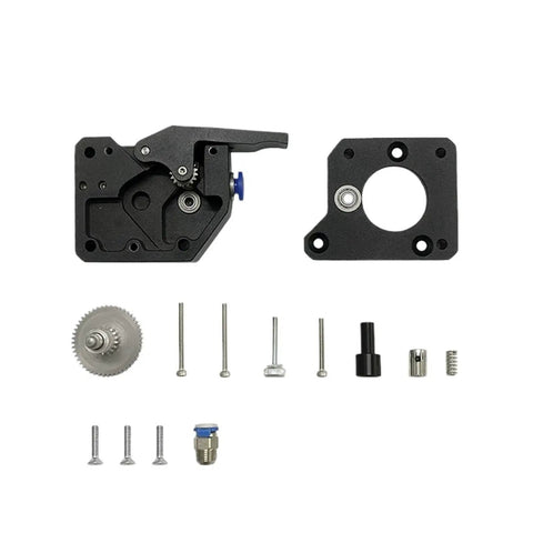 All Metal Dual Drive Extruder With Hardened Steel Gears Clone For Bontech Bowden 1.75Mm Filament Compatible With Ender 3 Prusa I3 Mk8 Anet E10 Right Side Mount Black, parts view