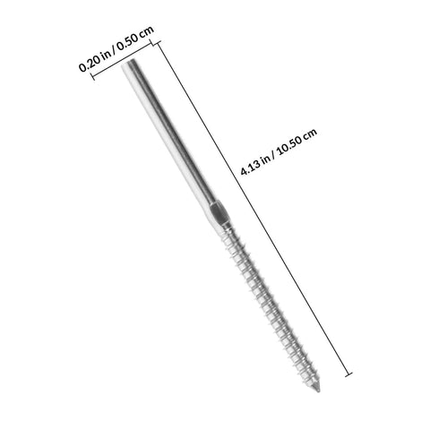 20 Pcs Stainless Steel Lag Screws Left And Right Handed For Cable Railing And Deck Post Hardware, single screw dimensions
