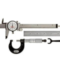 Go-To Precision Measuring Tool Set With Dial Caliper, Spring Tempered Precision Rule And Outside Micrometer in case for workshops