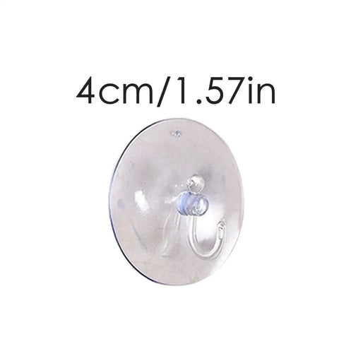 Super Strong Suction Cup Hooks For Bathroom Wall 10 Pack, clear resin hook, 4cm diameter, durable for hanging towels.