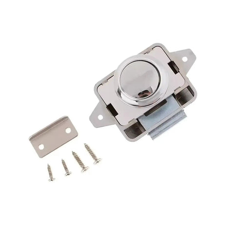 Push Button Drawer Lock Latch Set For RVs And Boats Black Button Switch Handle Wardrobe And Cabinet Door Lock No Fuss Push Release