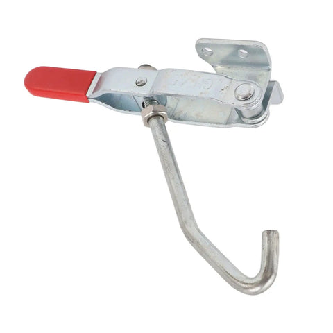 J Hook Type Toggle Clamp with 170 kg holding capacity and quick draw latch action, built tough with galvanized cold rolled iron construction