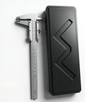 Pro Grade Stainless Steel Vernier Caliper 0-150mm 0-6 Inch with laser-etched scales, shown with black case on white background