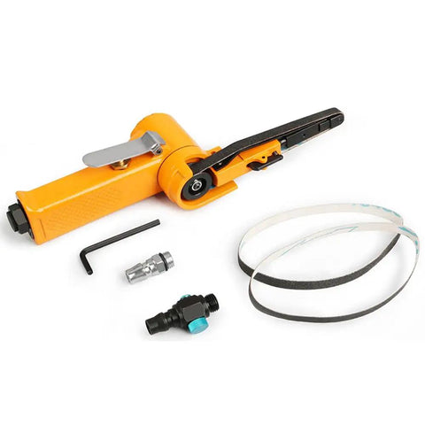 Fafeicy Pneumatic Belt Sander Air Grinder Polishing Machine 20Mm By 520Mm with accessories for precision grinding in auto repair.