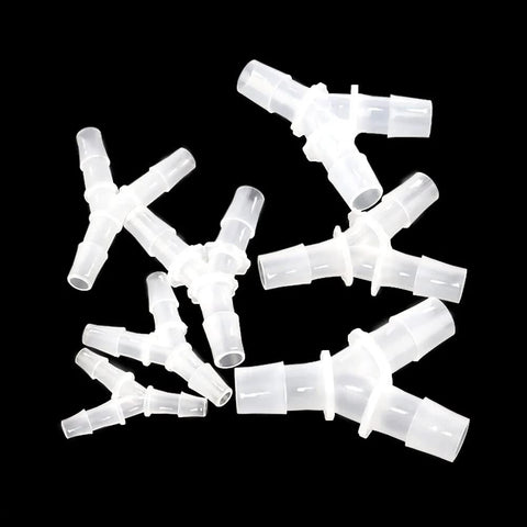 White plastic 1/2-in hose barb Y-shaped 3-way tubing fittings, pack of 4