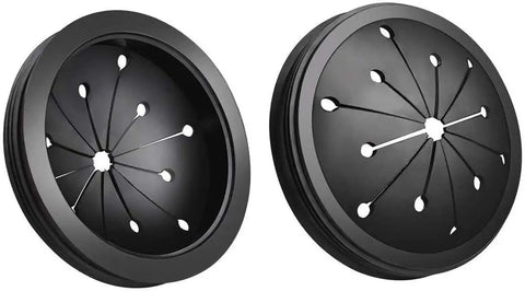 Replacement Garbage Disposal Splash Guard For In Sink Erator And Waste King neoprene rubber, black, dual angle view