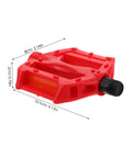 Red plastic 2 Pack Mountain Bike Pedals For Kids And Adults, Comfy, Grippy, Stable Bike Pedals For Easy, Better Control.