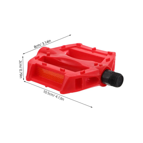 Red plastic 2 Pack Mountain Bike Pedals For Kids And Adults, Comfy, Grippy, Stable Bike Pedals For Easy, Better Control.