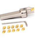 Heavy Duty Nickel Plated Right Hand Indexable Lathe Parting Grooving Holder With GTN 2 QC1402 Inserts and tools