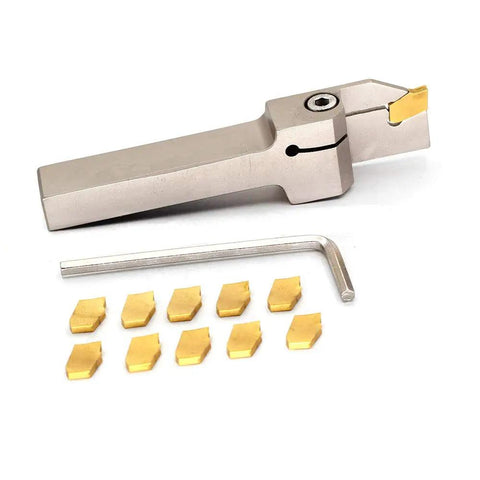 Heavy Duty Nickel Plated Right Hand Indexable Lathe Parting Grooving Holder With GTN 2 QC1402 Inserts and tools