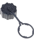 Black drain plug from Drain Plug Set With Secure Tether And Quick Empty Caps For Sprayer Tanks, Leak Proof Drain Covers For Garden Sprayers