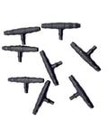 Mega 2000 Pcs Barbed Hose Tee Connectors 3 To 5mm And 4 To 7mm Three Way Splitters For Garden Irrigation And Balcony Watering Durable Plastic Hose Fittings, black plastic T connectors