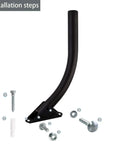 Attic Adjustable Weatherproof Outdoor TV Antenna Mounting Pole With Universal Brackets and installation hardware shown