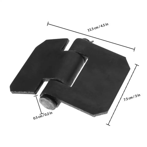 Heavy Duty Weld On Trailer Door Hinges 2 Piece Steel Gate Hinge Kit, thickened weldable with removable pin, black steel