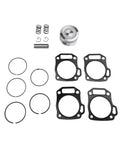 Components of 70mm Top End Piston Kit for 212cc and 224cc engines, compatible with Honda GX160 GX200 5.5HP and 6.5HP motors.