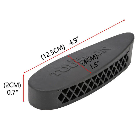 Grind-To-Fit Recoil Pad For Rifles And Shotguns, Silicone Buttstock Pad In Black, 4.9x1.5x0.7 inch dimensions, side view