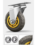 Top Shelf Heavy Duty Furniture Caster Wheels 3 Inch To 4 Inch Polyurethane Rollers with Lock Brake, showing a single swivel caster with steel plate.