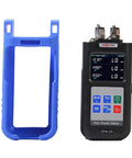 UPC Connector PON Optical Power Meter For EPON Networks, black device with blue cover, measures 1310 1490 1550 nm