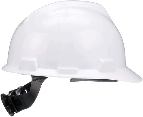 V-Gard Cap Style Safety Hard Hat With Fas-Trac III Ratchet Suspension, Polyethylene Shell For Superior Impact Protection, Self Adjusting Crown Straps, White Standard Size For Construction, Go-To Worksites, Manufacturing And Industrial Use