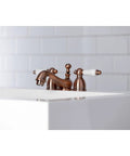 Restoration Mini Widespread Lavatory Faucet With Porcelain Lever Polished Chrome Solid Brass Construction Ceramic Disc Cartridge